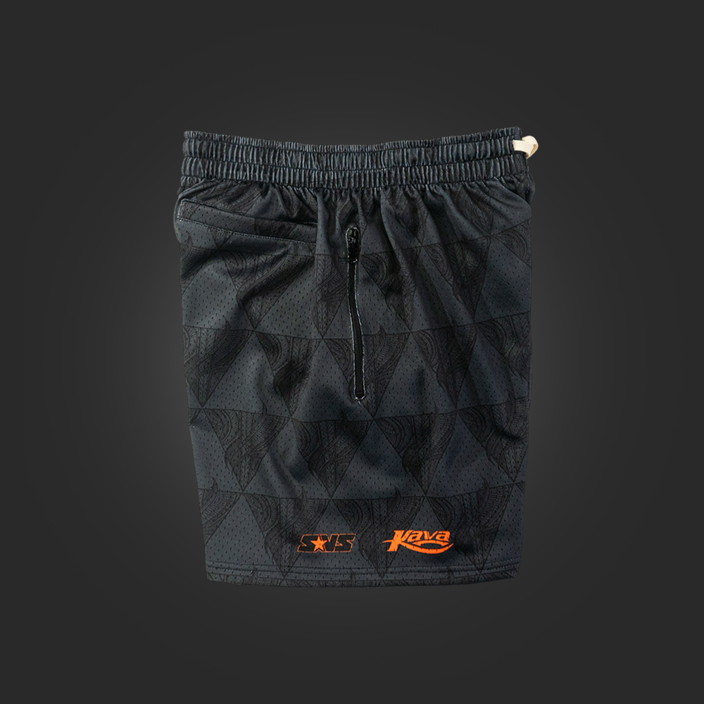 KAVA x SAVS SUN HOOP SHORTS - BLACK/GREY/CREAM