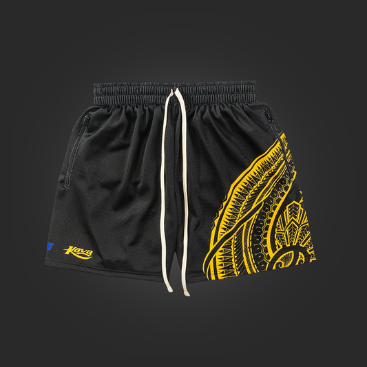 KAVA x SAVS SUN HOOP SHORTS -BLACK/YELLOW
