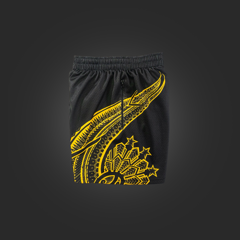 KAVA x SAVS SUN HOOP SHORTS -BLACK/YELLOW