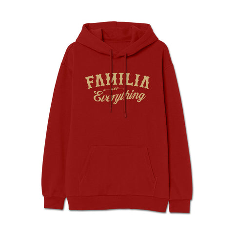 CLASSIC FAMILIA OVER EVERYTHING HOODIE - RED/GOLD