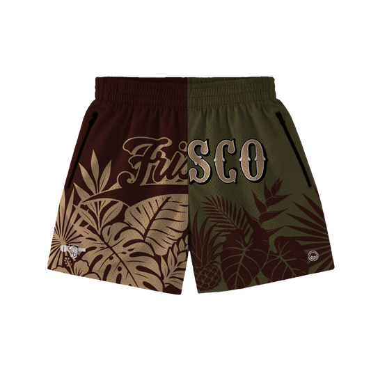 FRISCO SPLIT "ISLAND VYBEZ" MESH SHORTS