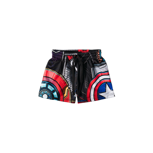 "WHAT THE?! HERO" KIDS TRIMLESS HOOP SHORTS