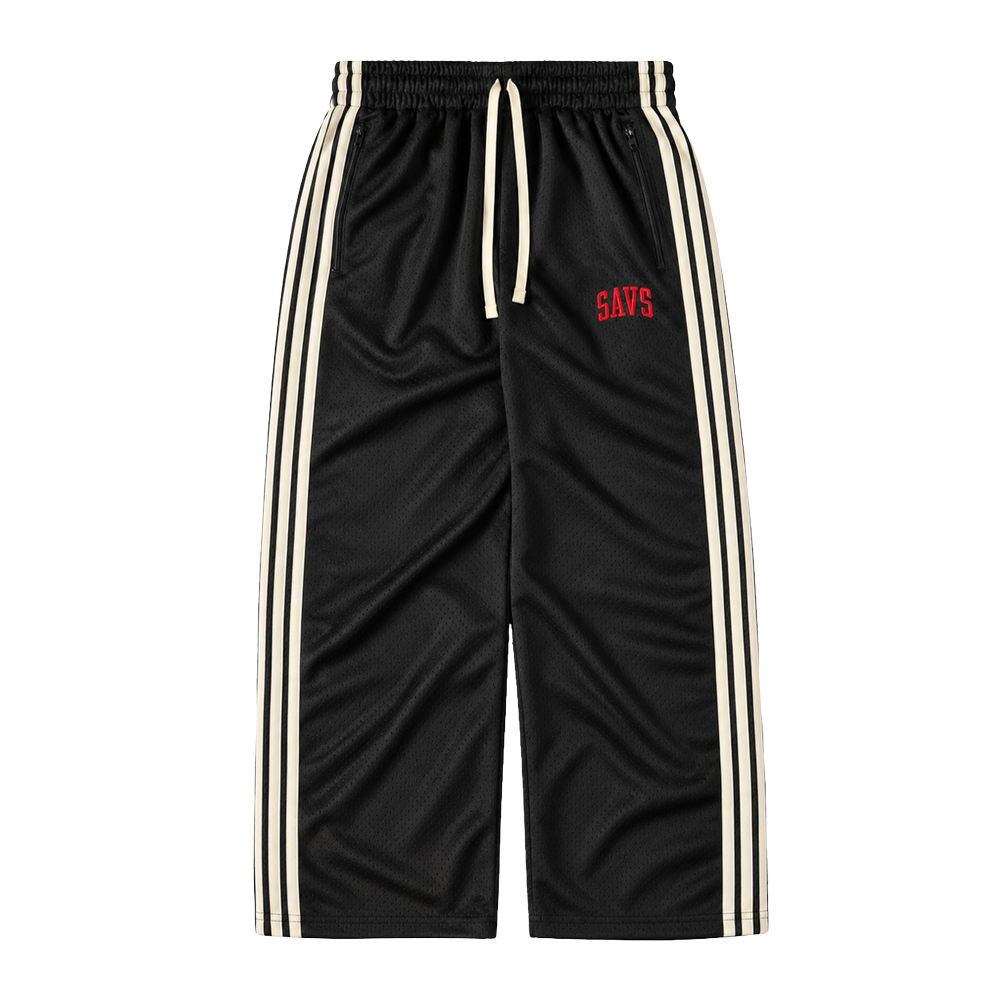 SAVS STRAIGHT LEG TRACK PANTS - BLACK