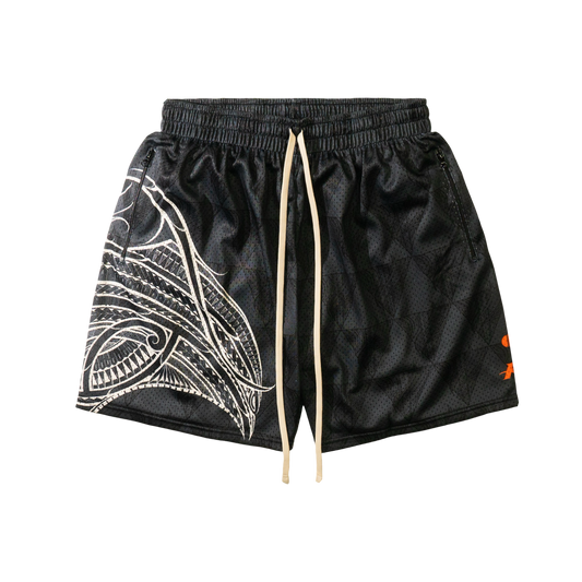 KAVA x BBC TRIANGLE HOOP SHORTS - BLACK/CREAM