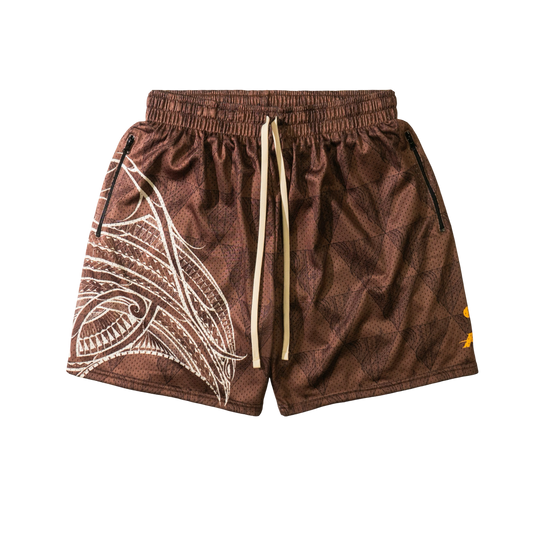 KAVA x BBC TRIANGLE HOOP SHORTS - MOCHA BROWN