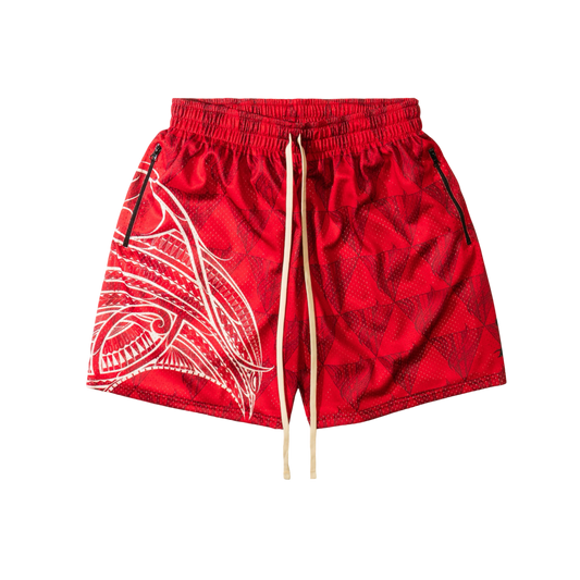 KAVA x BBC TRIANGLE HOOP SHORTS - RED