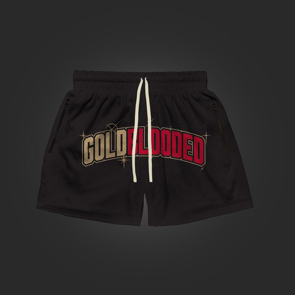 SAVS x ADAPT GOLD BLOODED ARC HOOP SHORTS - BLACK/RED/GOLD