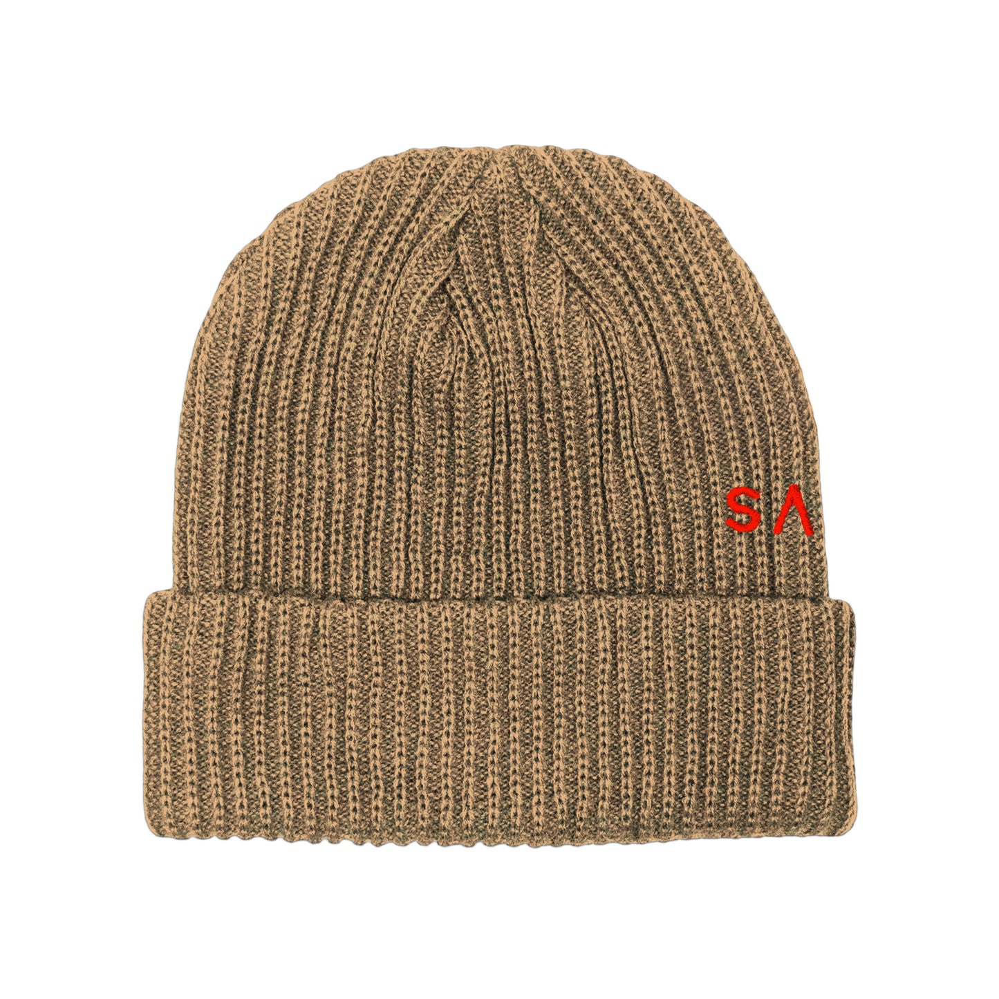 SAVS "GI" KNIT BEANIE - SAND/RED