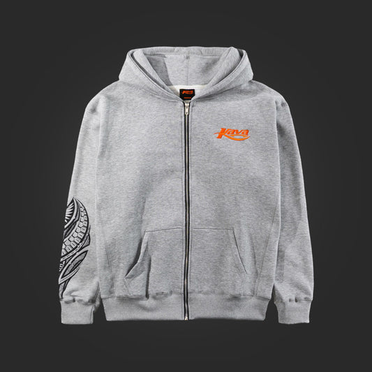 SAVS x KAVA ZIP HOODIE - HEATHER GREY
