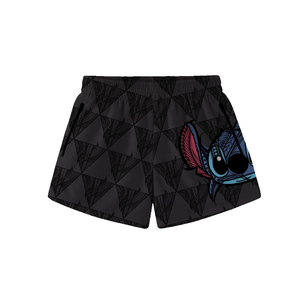"KAVA 626" WOMEN'S HOOP SHORTS - BLACK