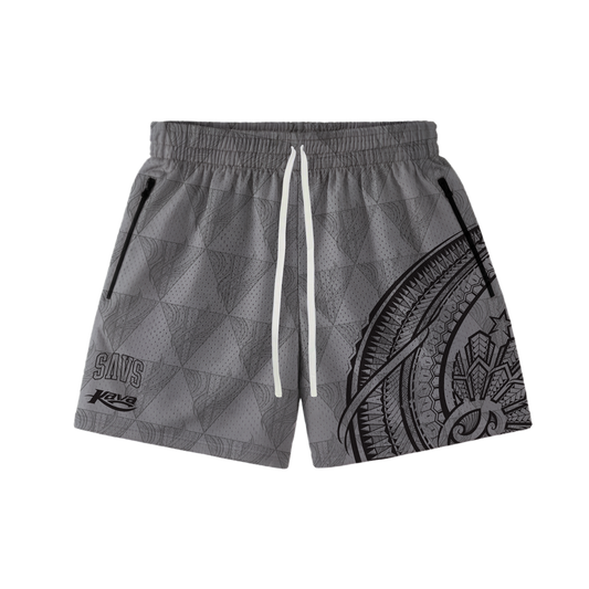 KAVA x SAVS SUN HOOP SHORTS - COOL GREY/BLACK