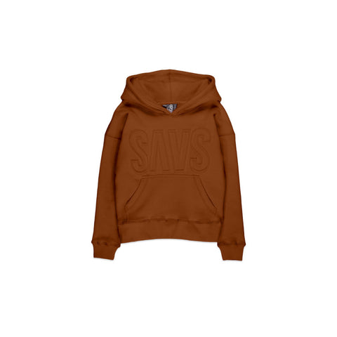 KIDS SAVS EMBOSSED HOODIE - BURNT ORANGE