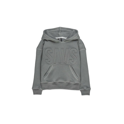 KIDS SAVS EMBOSSED HOODIE - COOL GREY