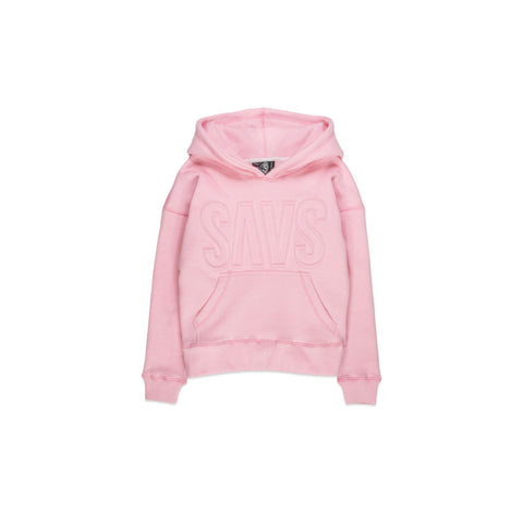 KIDS SAVS EMBOSSED HOODIE - PINK