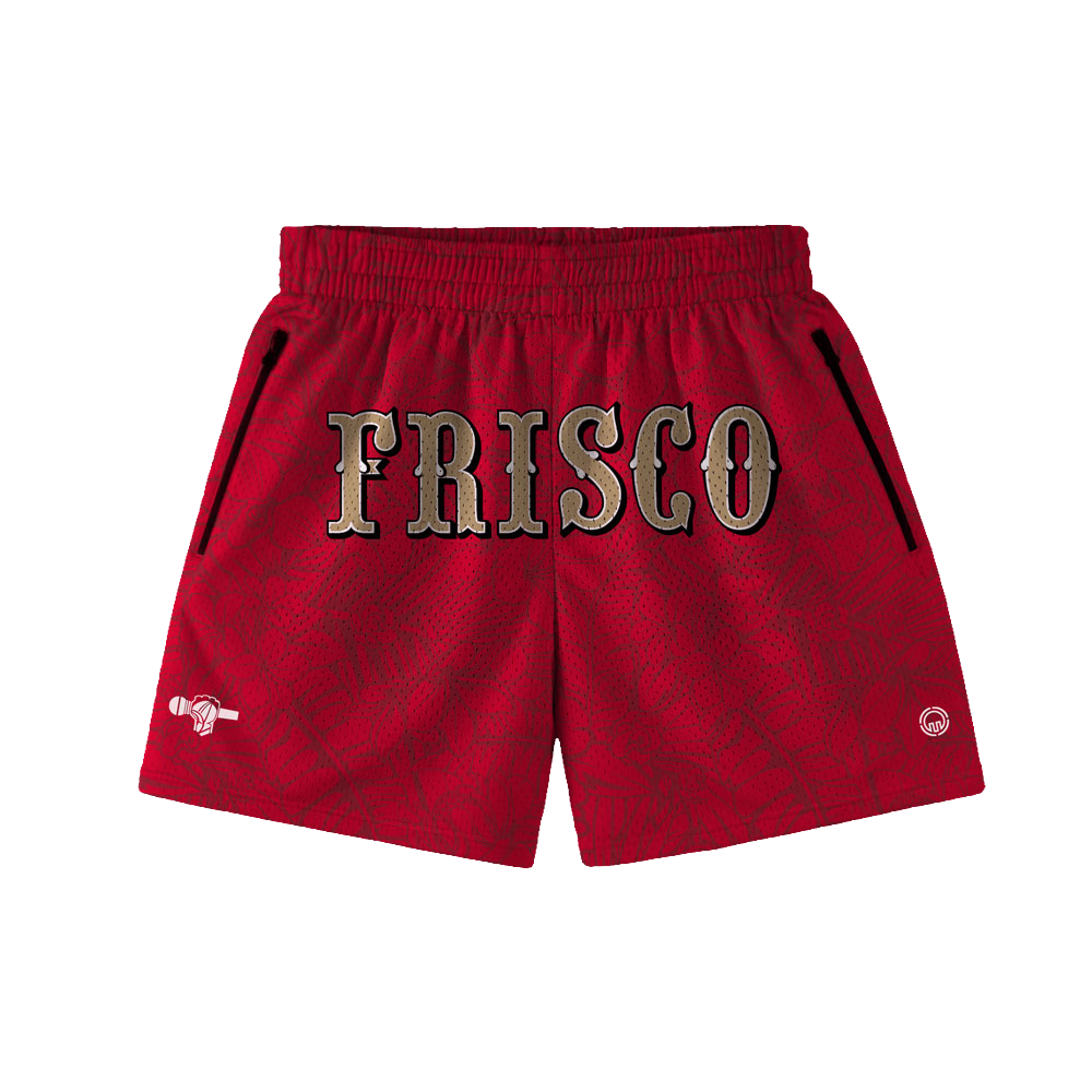 FRISCO FLORAL MESH SHORTS - RED