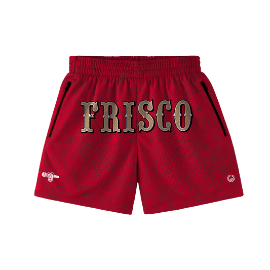 FRISCO FLORAL MESH SHORTS - RED