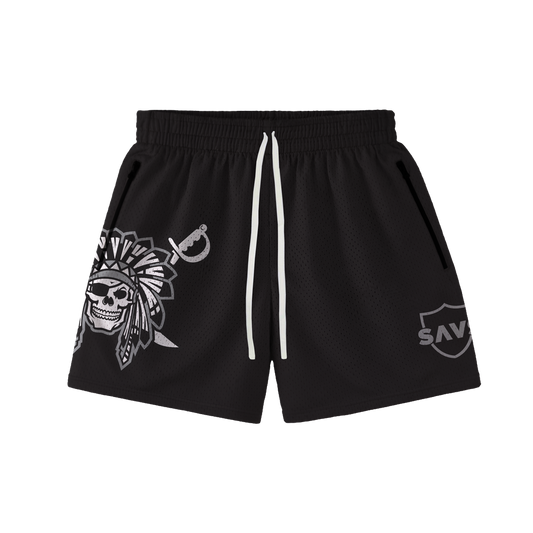 RAIDER SAVS HOOP SHORTS - BLACK