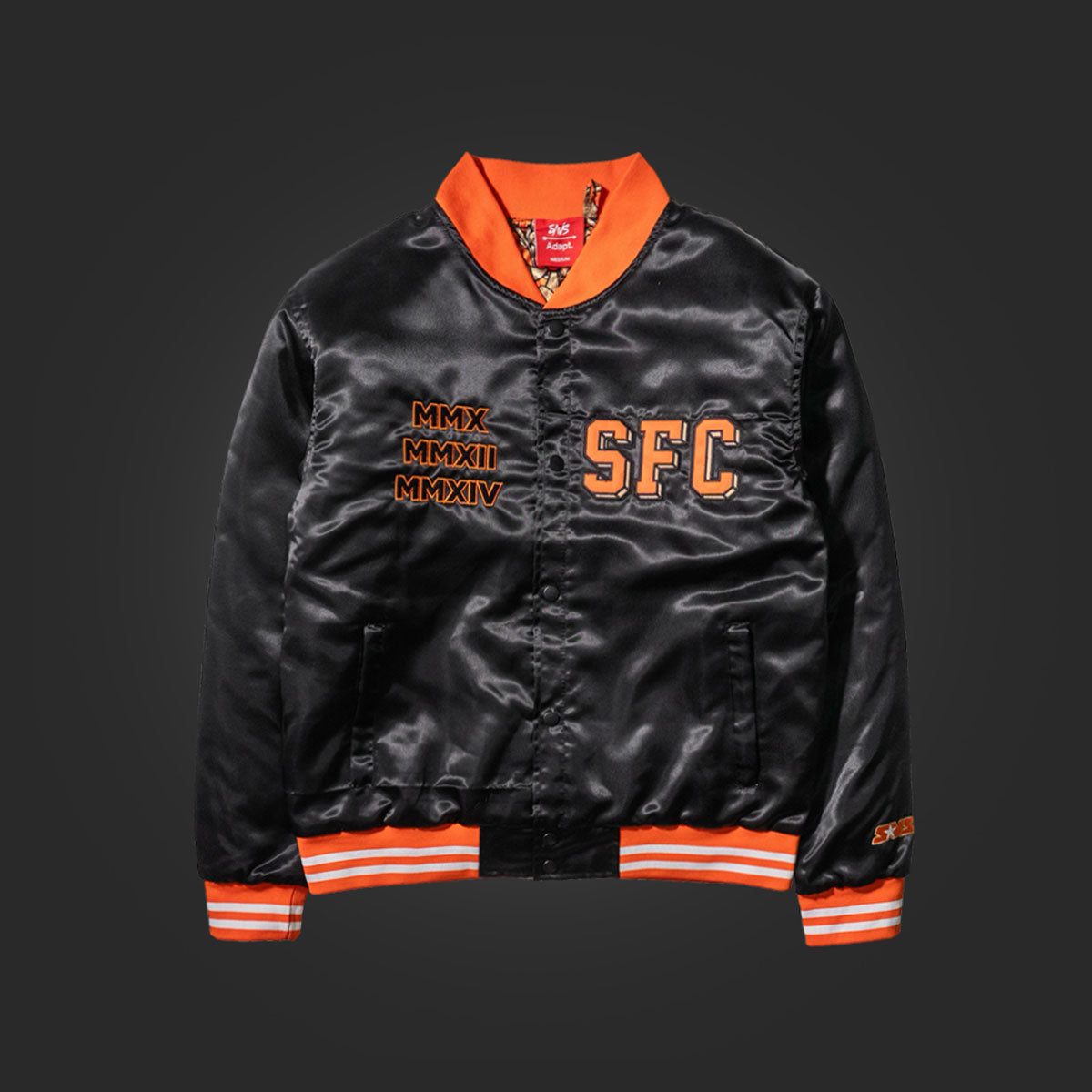 SAVS x ADAPT GOLD BLOODED SFC SATIN JACKET - BLK/ORANGE