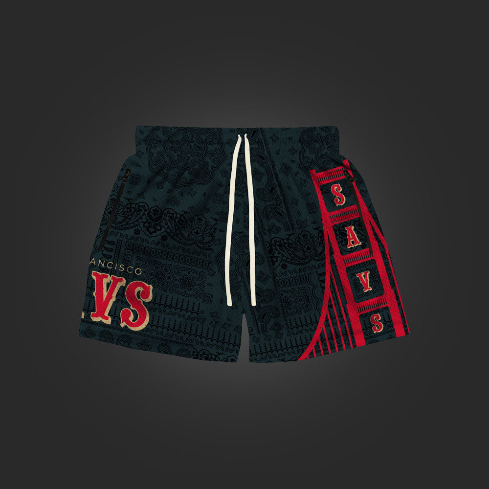 SF SAVS HOOP SHORTS - BLACK PAISLEY