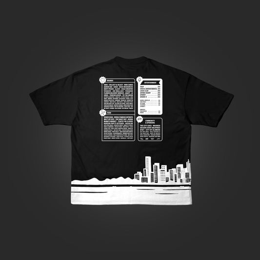 EVERYBODY EATS "SKYLINE" TSHIRT - BLACK