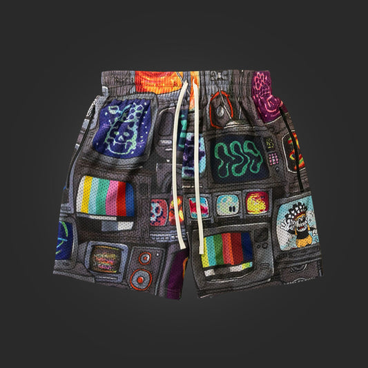 SAVS X BERK VISUAL "TV" GYM SHORTS