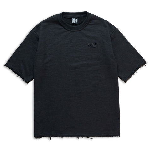 SAVS OUTLINE TERRY FLEECE SHORT SLEEVE SHIRT - BLACK