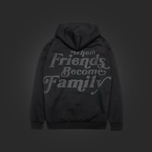 YFK x SAVS FRIENDS & FAMILY PREMIUM HOODIE - BLACK