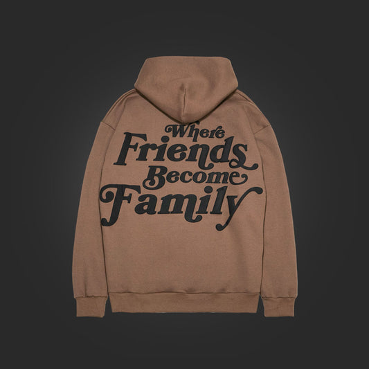 YFK x SAVS FRIENDS & FAMILY PREMIUM HOODIE - MOCHA/BLACK