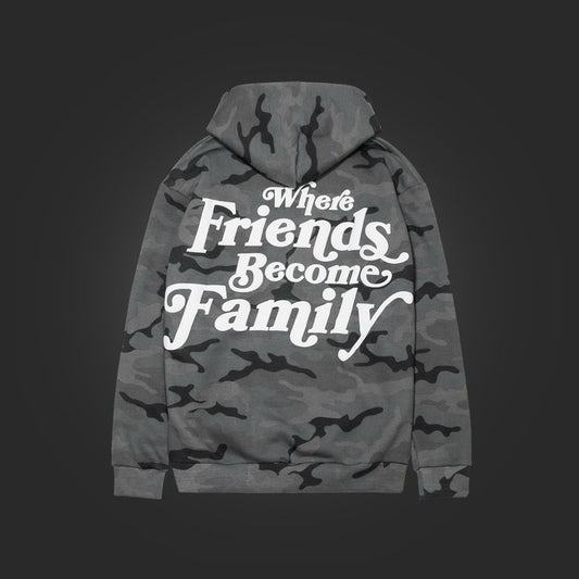 YFK x SAVS FRIENDS & FAMILY PREMIUM HOODIE - GREY CAMO