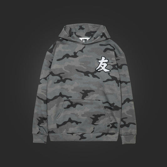 YFK x SAVS FRIENDS & FAMILY PREMIUM HOODIE - GREY CAMO