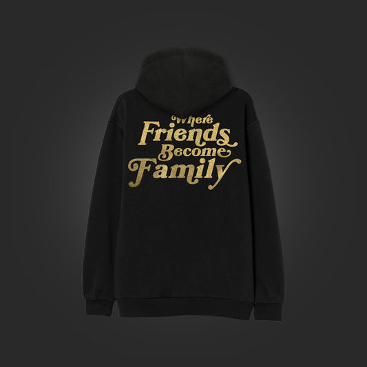 YFK x SAVS FRIENDS BECOME FAMILY HOODIE - BLACK/GOLD