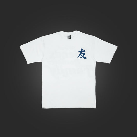 YFK x SAVS FRIENDS & FAMILY PREMIUM TSHIRT - WHITE/NAVY