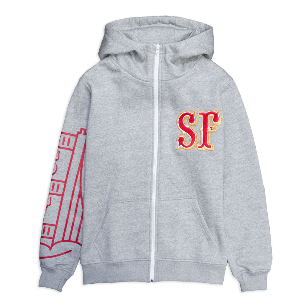 SAVS x MOJO LABS x BBC "SF" CADET HOODIE - HEATHER GREY