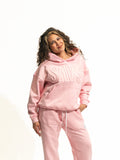 SAVS EMBOSSED HOODIE - BABY PINK