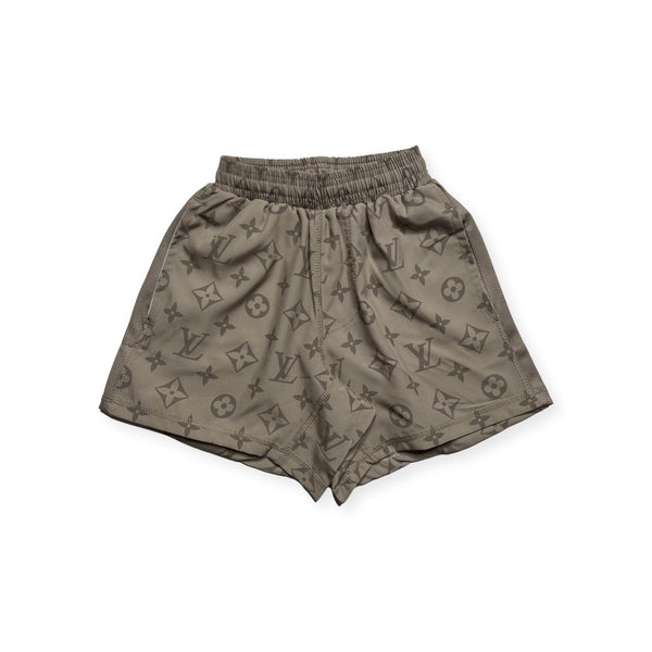 SAVS X JU_SNEAKZ MONOGRAM KIDS HYBRID SHORTS - TAUPE